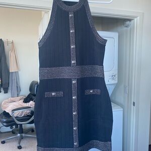 L'AGENCE Black and Silver Mini Dress